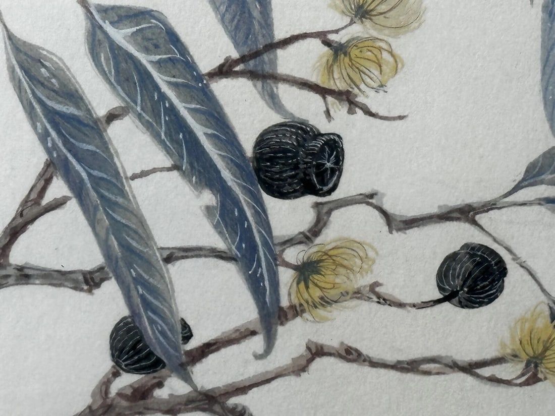 Large Australian Painting Group of Birds 3 Kookaburras In Bush by Robin Hill - 10