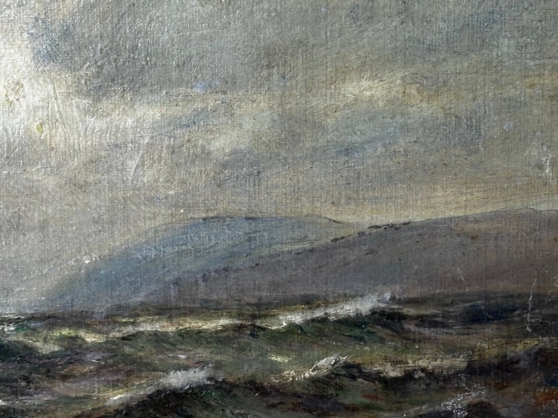 19th Century Marine Oil Painting Spring Breeze & Squally Garwick Bay Isle Of Man - 8
