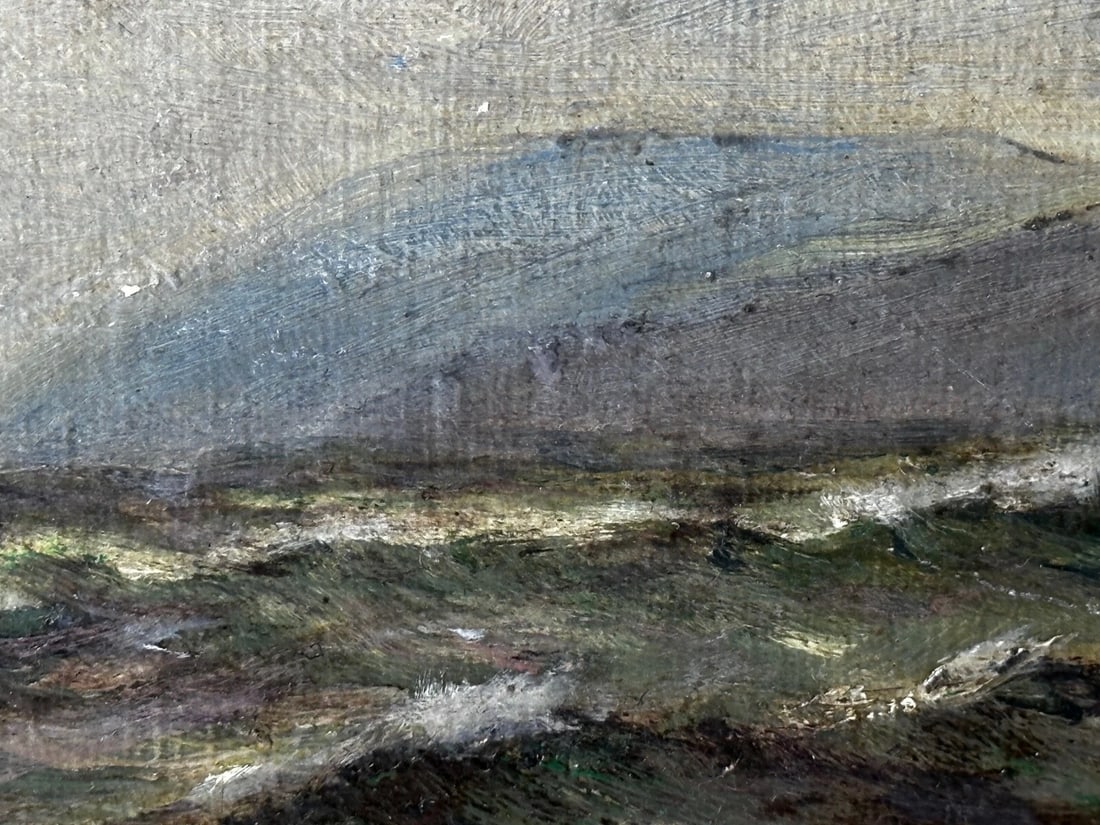 19th Century Marine Oil Painting Spring Breeze & Squally Garwick Bay Isle Of Man - 9