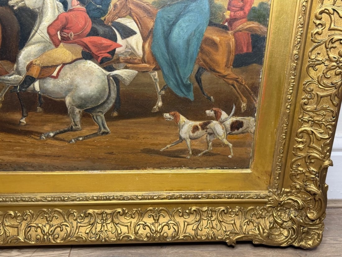 Large Oil Painting King George III Returning from Hunting, Windsor Castle Beyond - 13