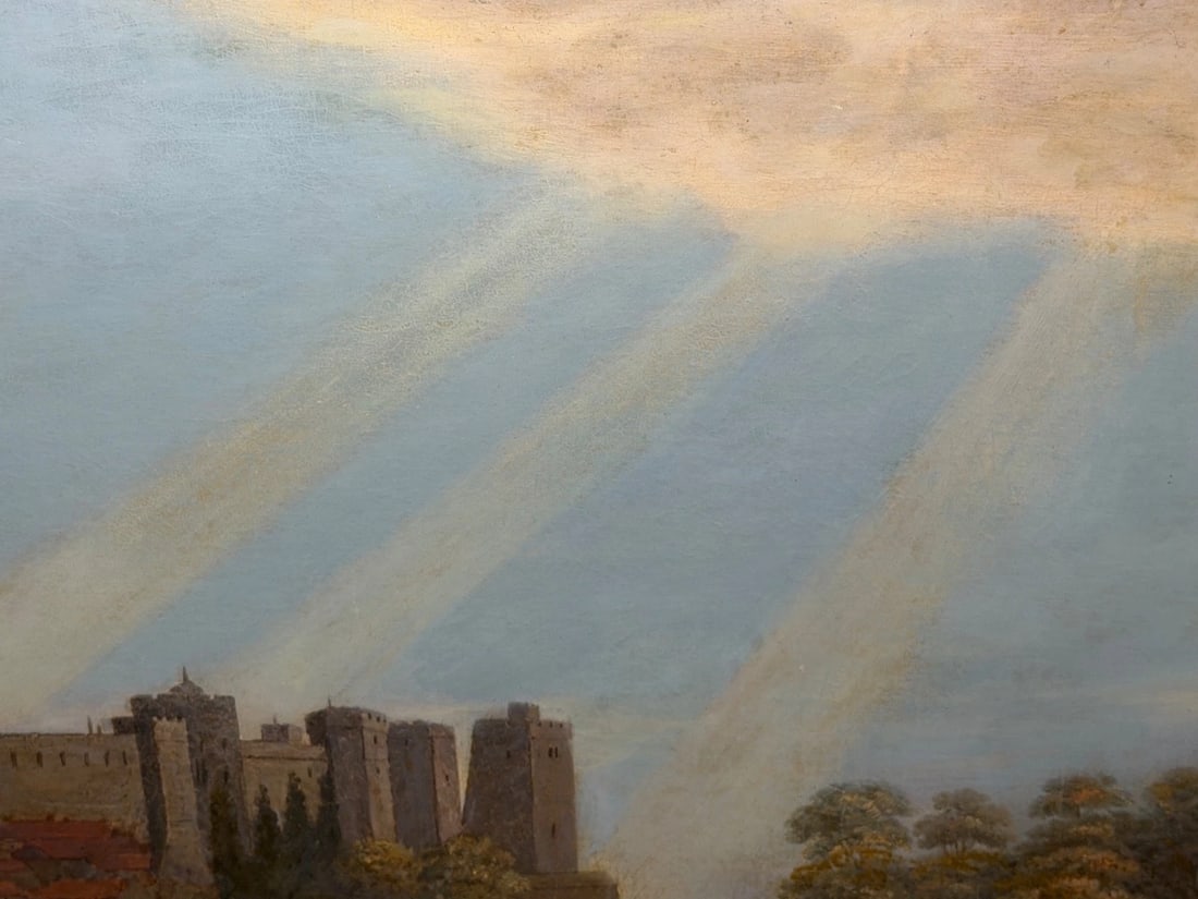 Large Oil Painting King George III Returning from Hunting, Windsor Castle Beyond - 16