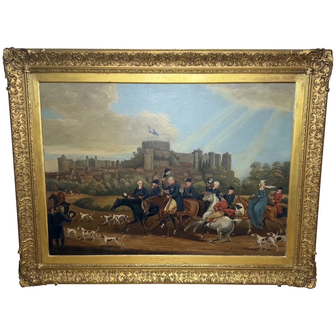 Large Oil Painting King George III Returning from Hunting, Windsor Castle Beyond (1 of 20)
