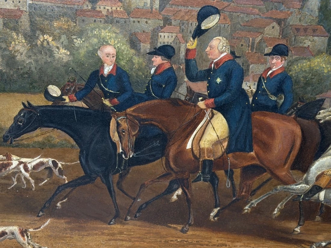 Large Oil Painting King George III Returning from Hunting, Windsor Castle Beyond - 5
