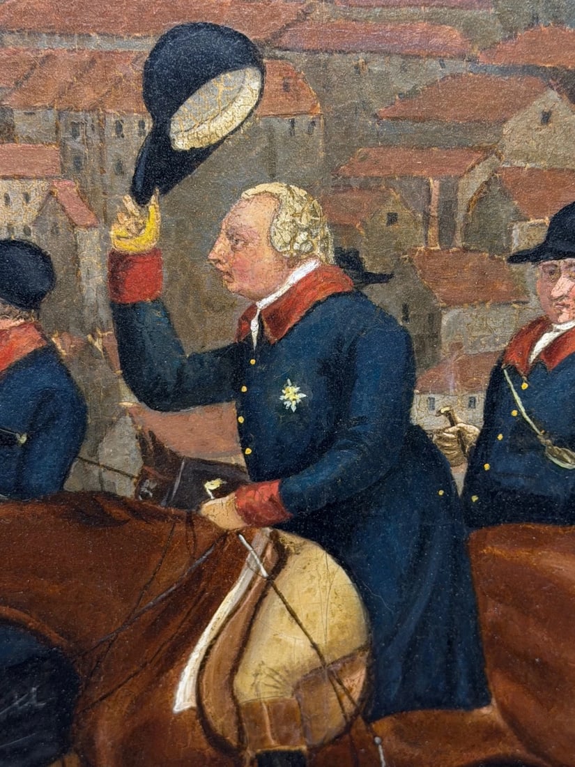 Large Oil Painting King George III Returning from Hunting, Windsor Castle Beyond - 6