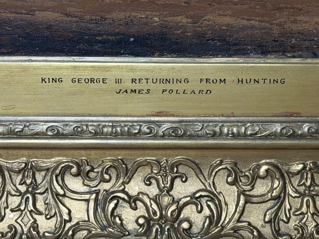 Large Oil Painting King George III Returning from Hunting, Windsor Castle Beyond - 8