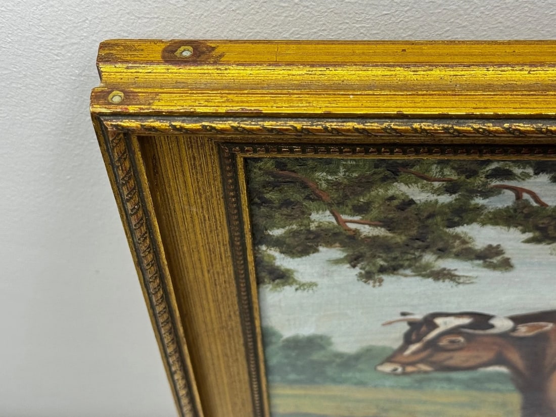 19th Century Oil Painting Prized Shorthorn Bull in the Manner of William Ward - 19