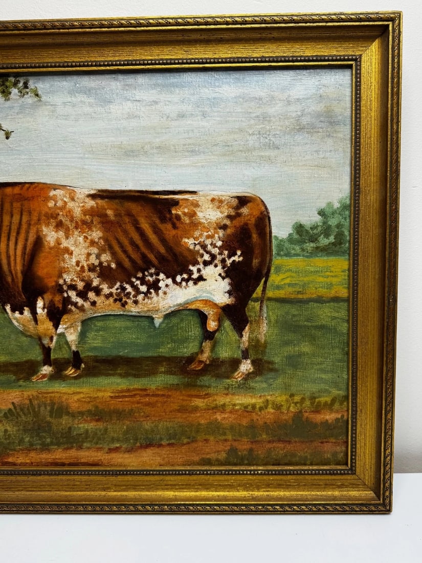 19th Century Oil Painting Prized Shorthorn Bull in the Manner of William Ward - 5