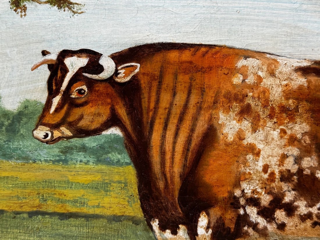 19th Century Oil Painting Prized Shorthorn Bull in the Manner of William Ward - 7