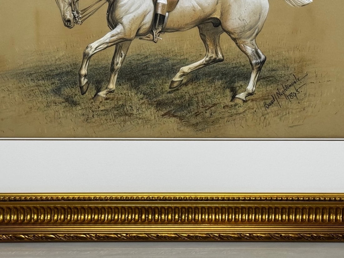 Sporting Painting Quorn Hunt Tom Firr Up Grey Horse by Basil Nightingale - 16