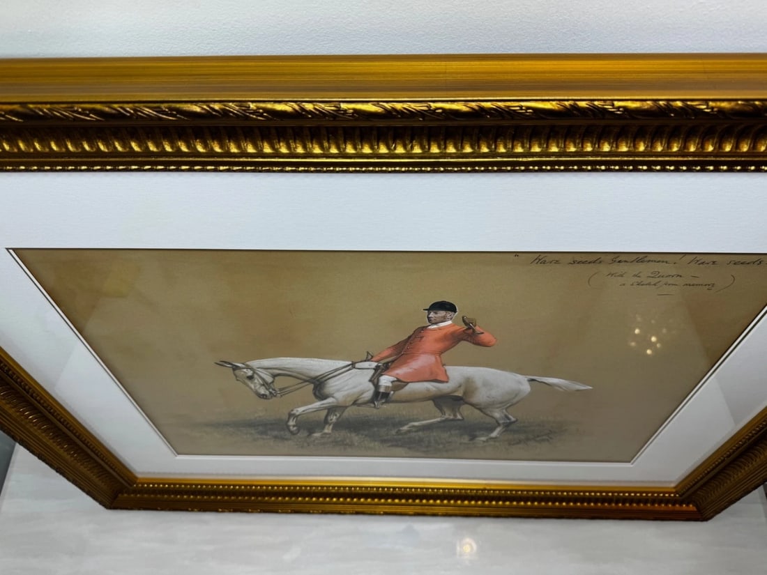 Sporting Painting Quorn Hunt Tom Firr Up Grey Horse by Basil Nightingale - 19