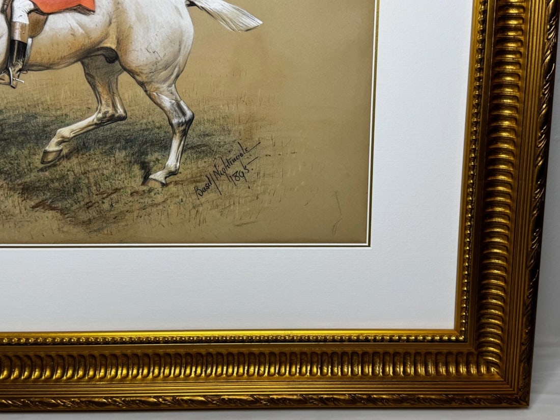 Sporting Painting Quorn Hunt Tom Firr Up Grey Horse by Basil Nightingale - 20