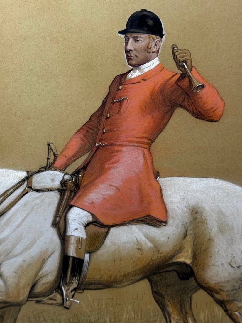 Sporting Painting Quorn Hunt Tom Firr Up Grey Horse by Basil Nightingale - 4