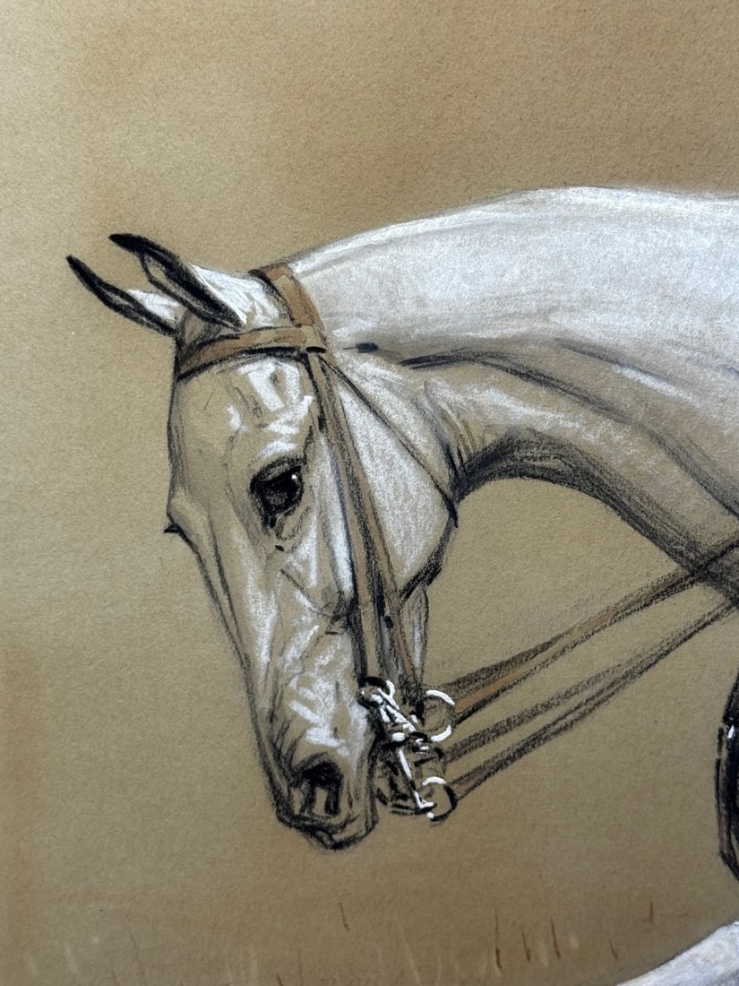Sporting Painting Quorn Hunt Tom Firr Up Grey Horse by Basil Nightingale - 7