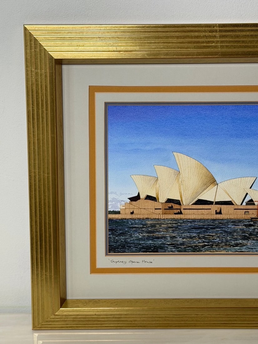 Architectural Painting of Sydney Opera House Framed Signed G. Douglas Hemingway - 13