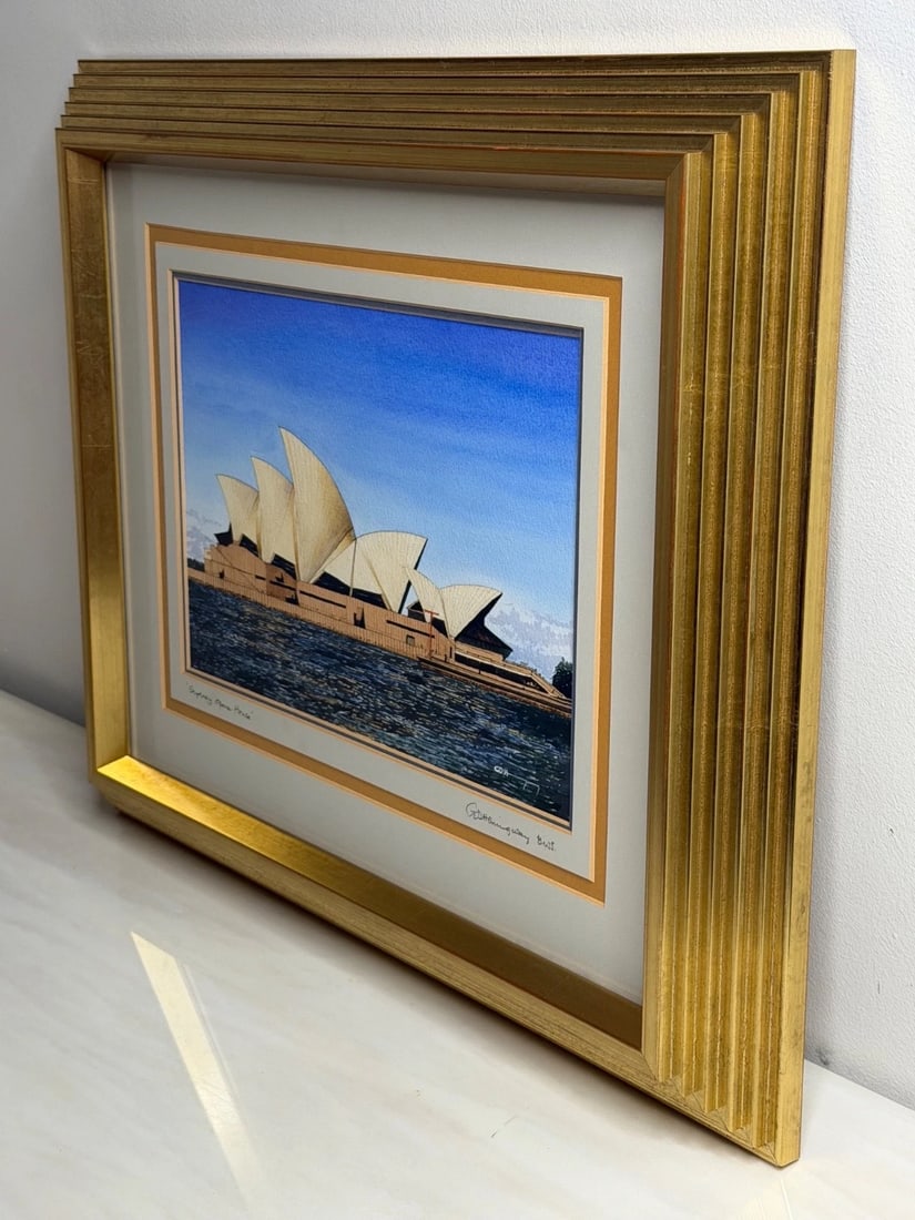 Architectural Painting of Sydney Opera House Framed Signed G. Douglas Hemingway - 17
