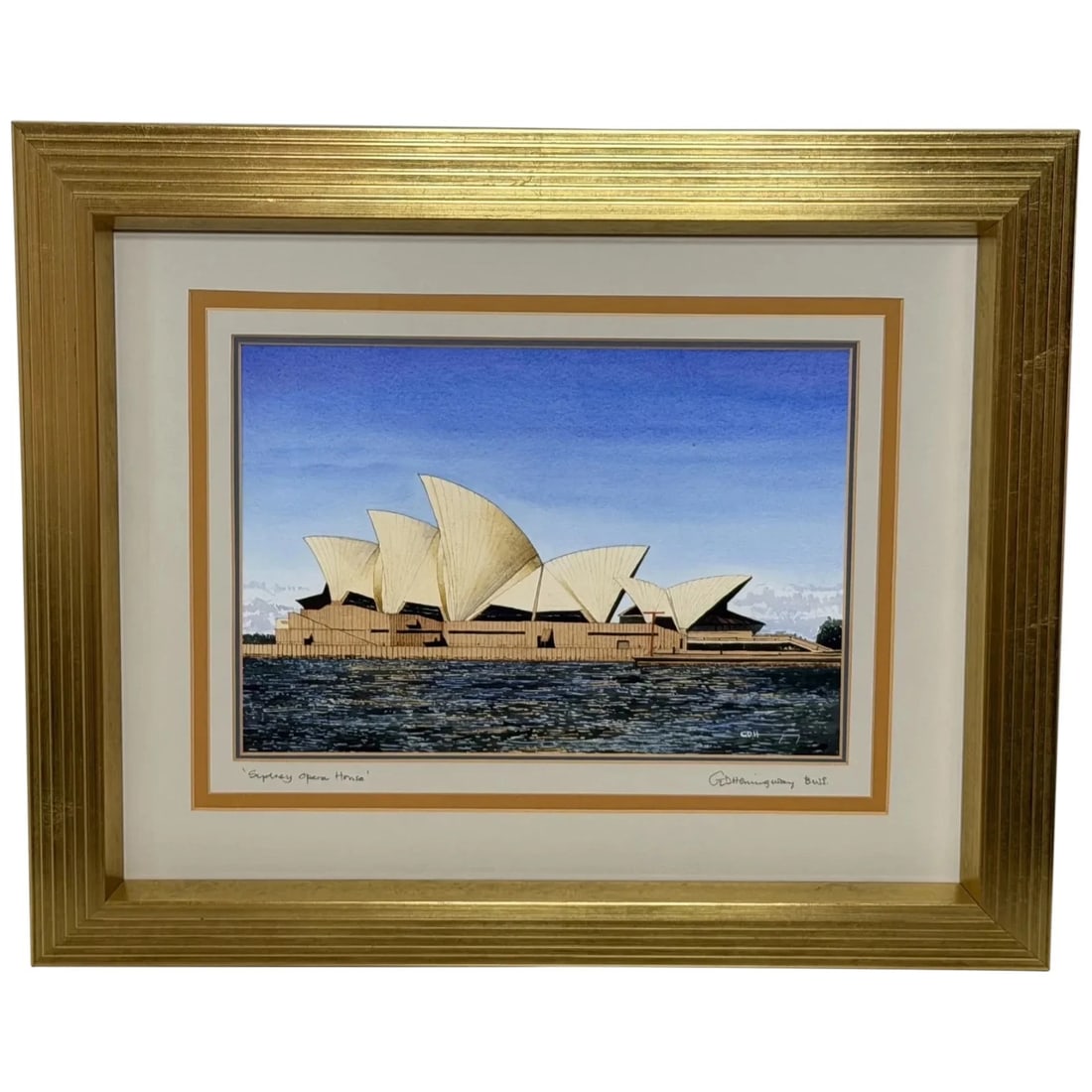 Architectural Painting of Sydney Opera House Framed Signed G. Douglas Hemingway (1 of 20)