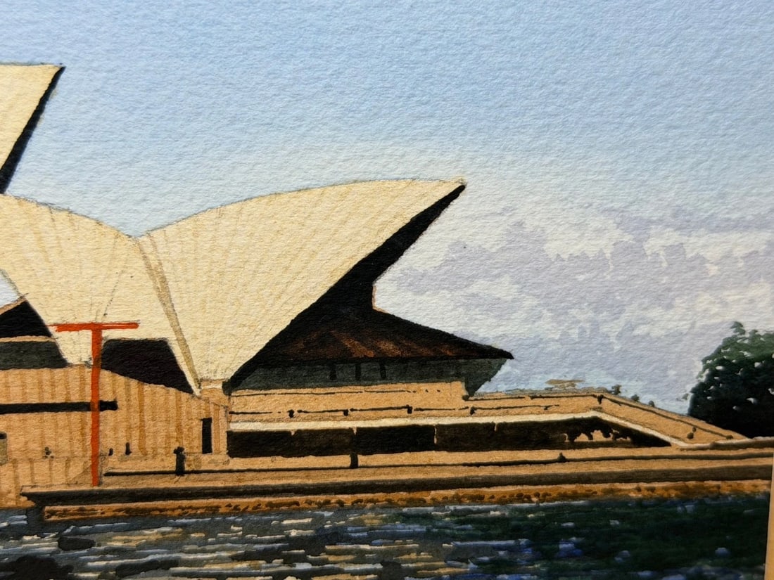 Architectural Painting of Sydney Opera House Framed Signed G. Douglas Hemingway - 4