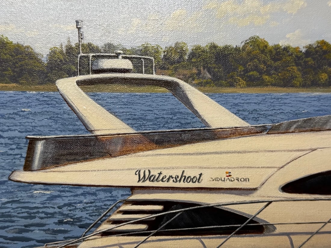 Oil Painting Windermere Ascendancy — Fairline Squadron 50 Yacht By Edward Hersey - 12