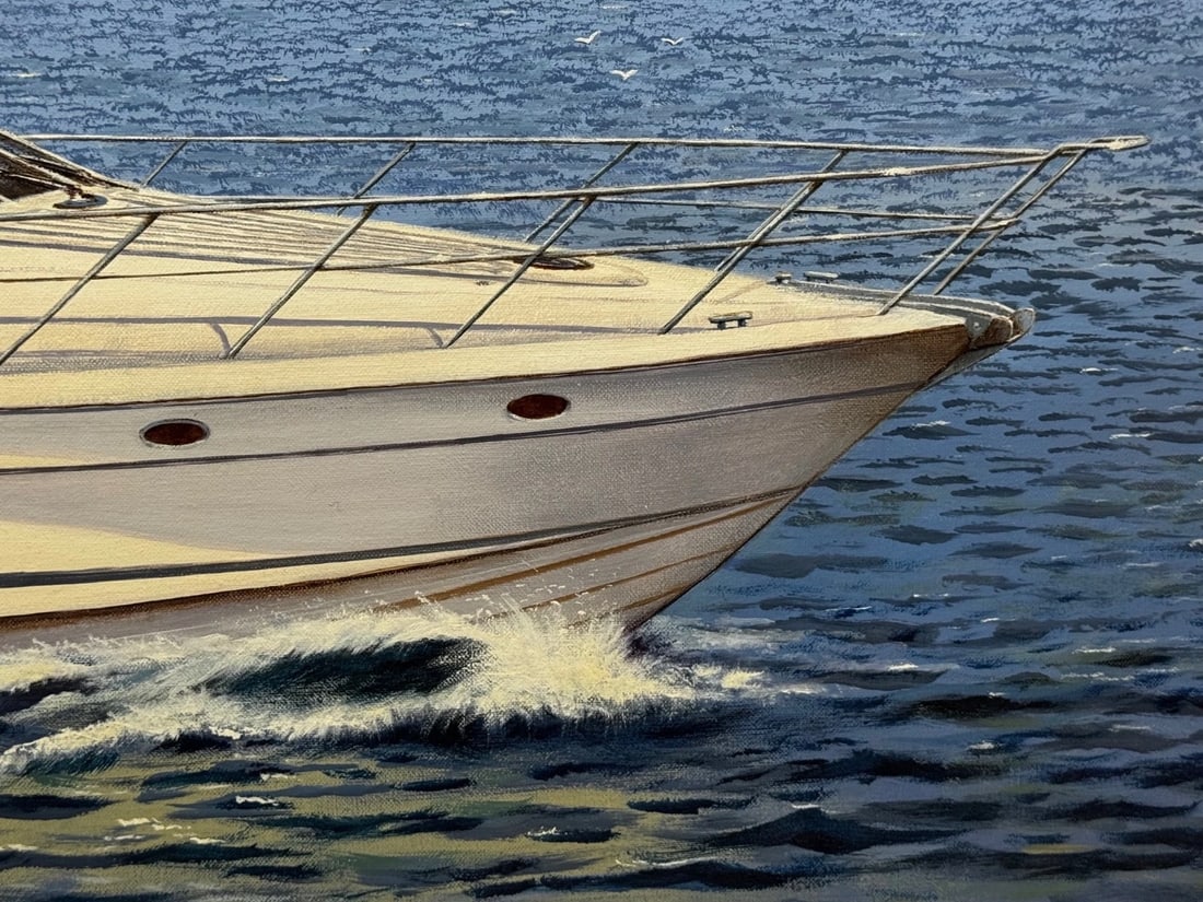 Oil Painting Windermere Ascendancy — Fairline Squadron 50 Yacht By Edward Hersey - 13