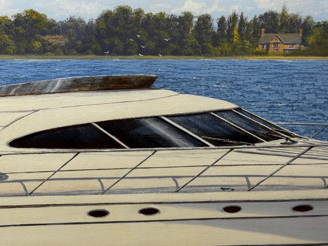 Oil Painting Windermere Ascendancy — Fairline Squadron 50 Yacht By Edward Hersey - 15