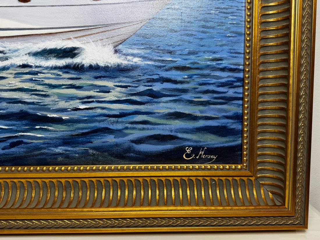 Oil Painting Windermere Ascendancy — Fairline Squadron 50 Yacht By Edward Hersey - 7
