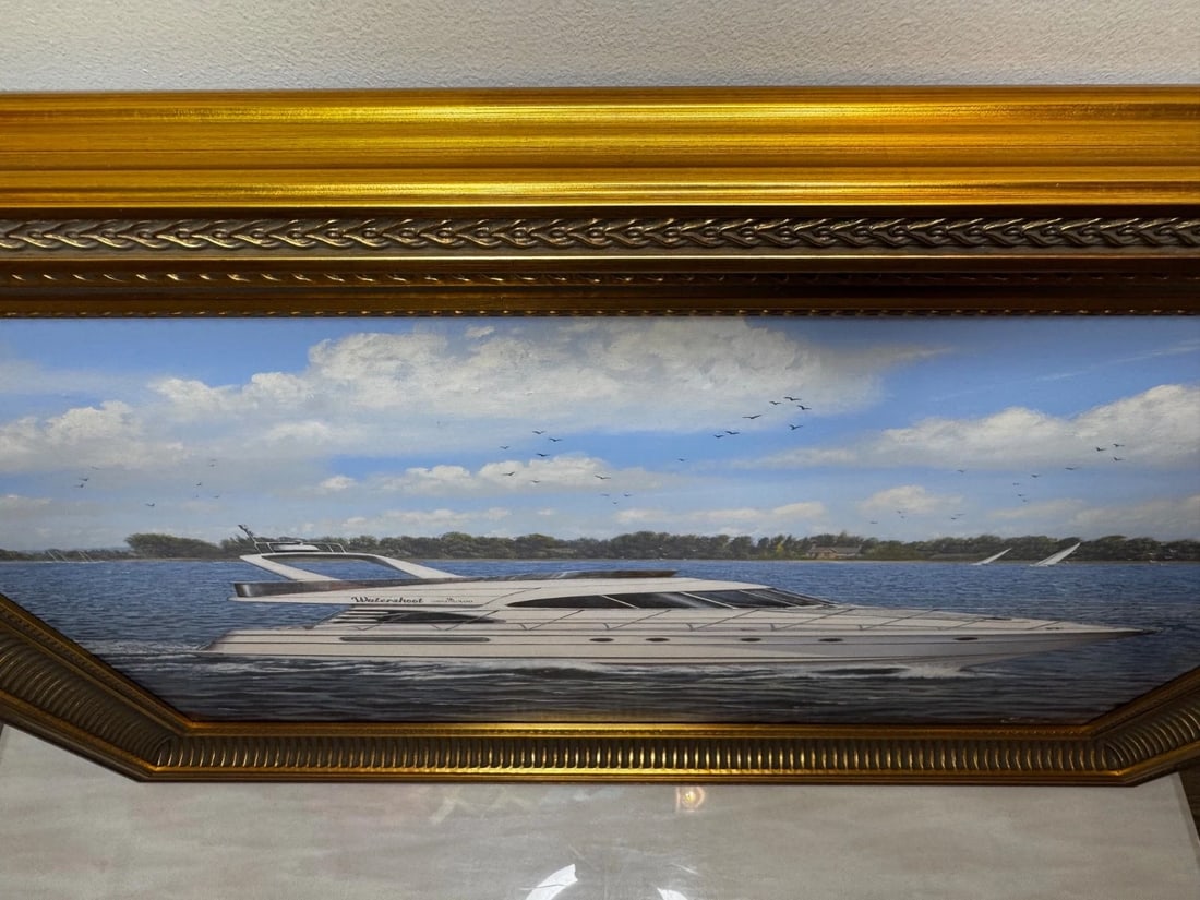 Oil Painting Windermere Ascendancy — Fairline Squadron 50 Yacht By Edward Hersey - 9