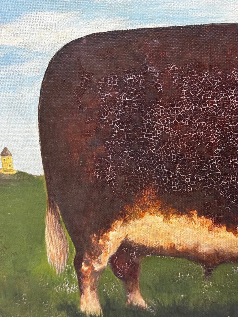 Prized Hereford Bull Pastoral Landscape In the Manner of William Henry Davis - 10