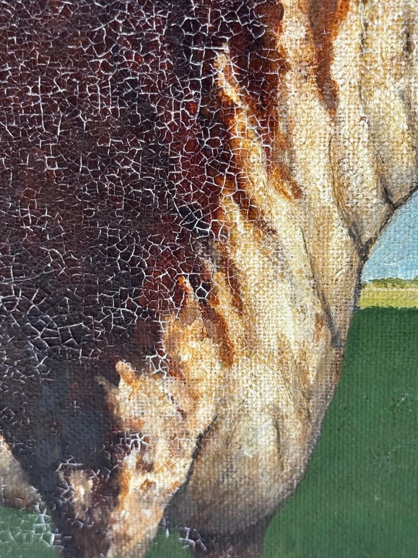 Prized Hereford Bull Pastoral Landscape In the Manner of William Henry Davis - 13