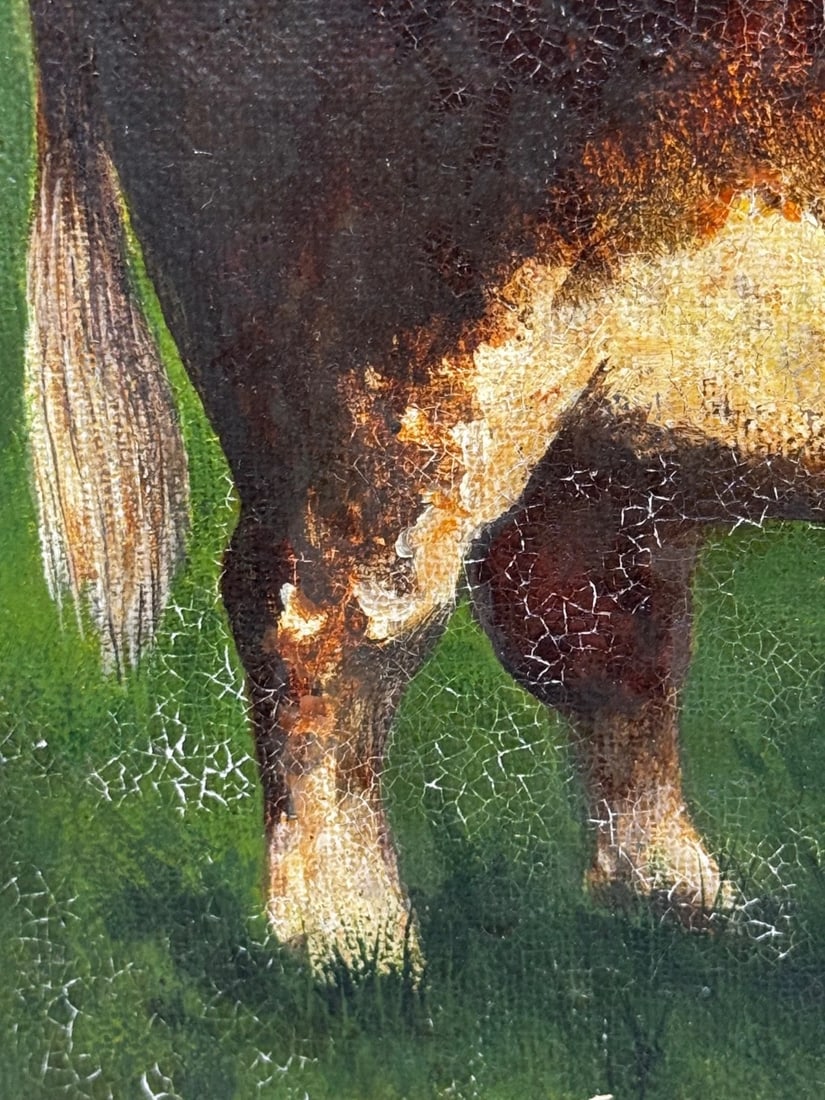 Prized Hereford Bull Pastoral Landscape In the Manner of William Henry Davis - 14