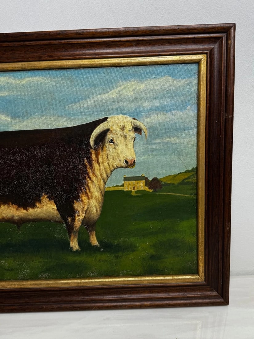 Prized Hereford Bull Pastoral Landscape In the Manner of William Henry Davis - 15