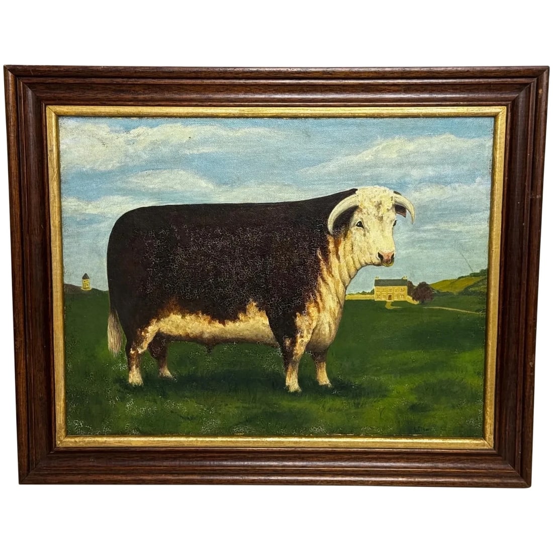 Prized Hereford Bull Pastoral Landscape In the Manner of William Henry Davis (1 of 20)