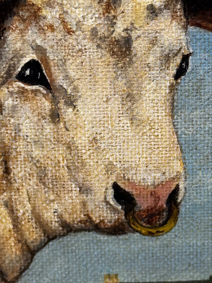Prized Hereford Bull Pastoral Landscape In the Manner of William Henry Davis - 7