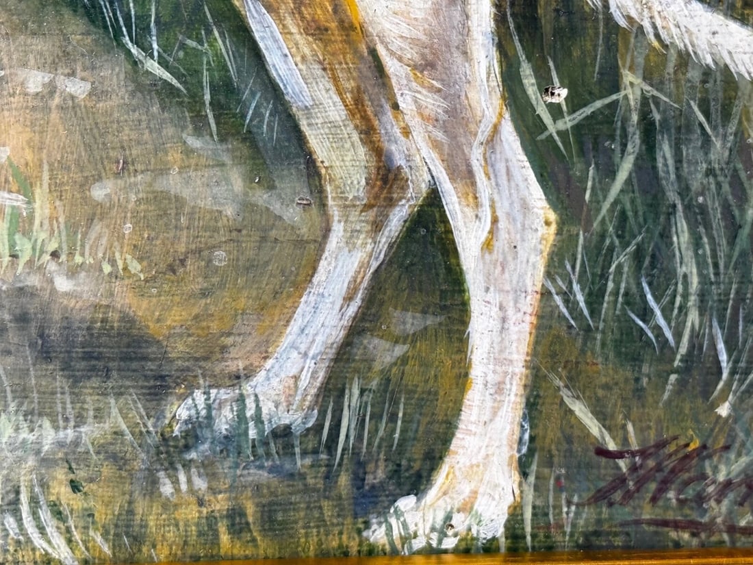 Antique Oil Painting Portrait Prized Lurcher Greyhound After Samuel John Carter - 13