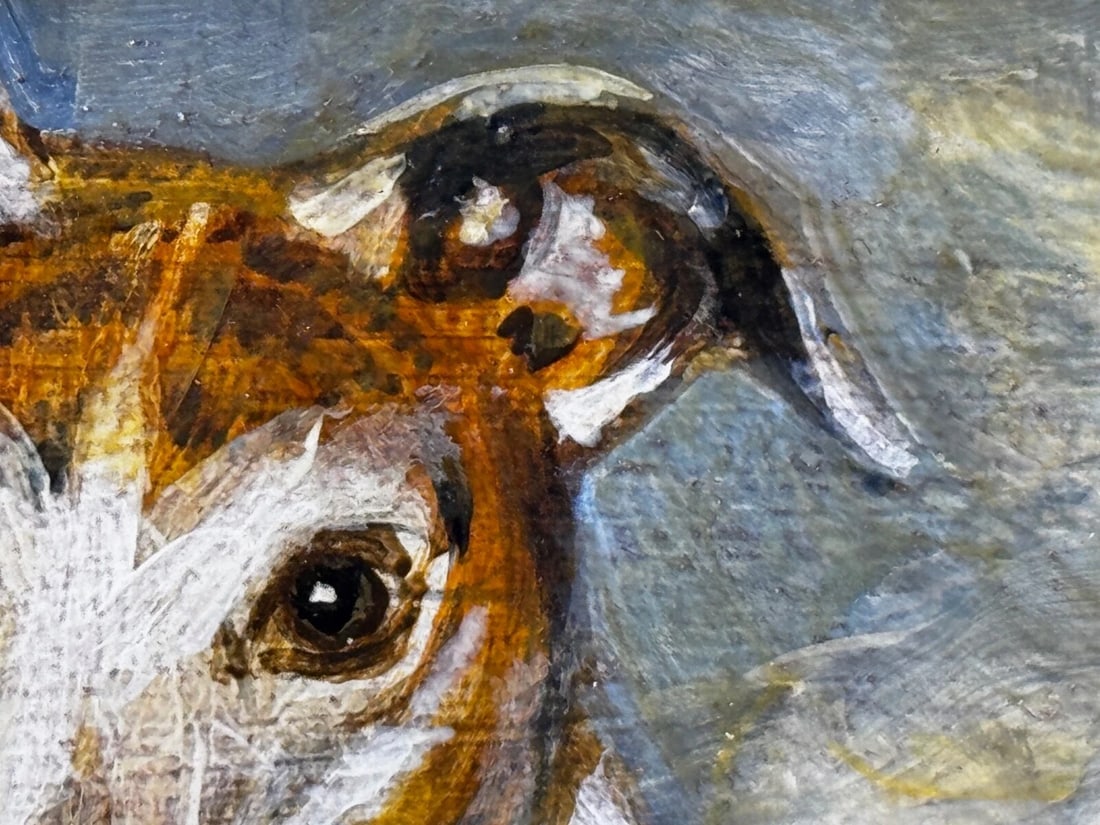 Antique Oil Painting Portrait Prized Lurcher Greyhound After Samuel John Carter - 19