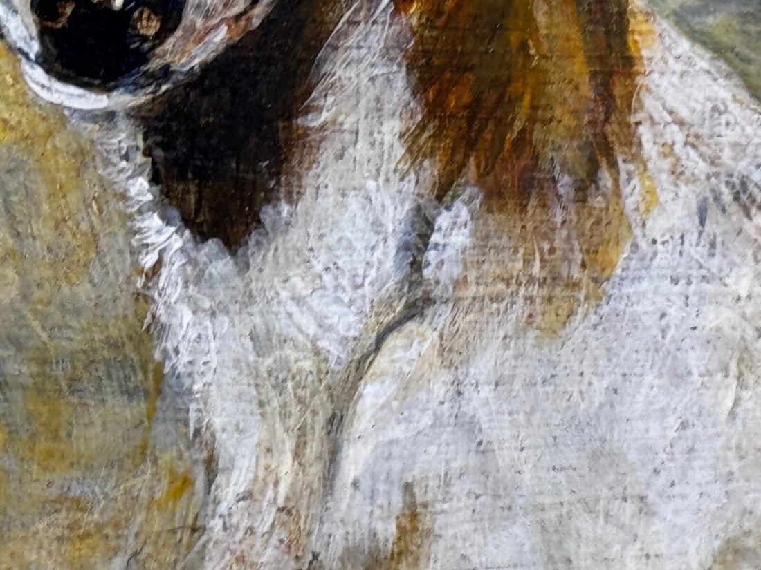 Antique Oil Painting Portrait Prized Lurcher Greyhound After Samuel John Carter - 20