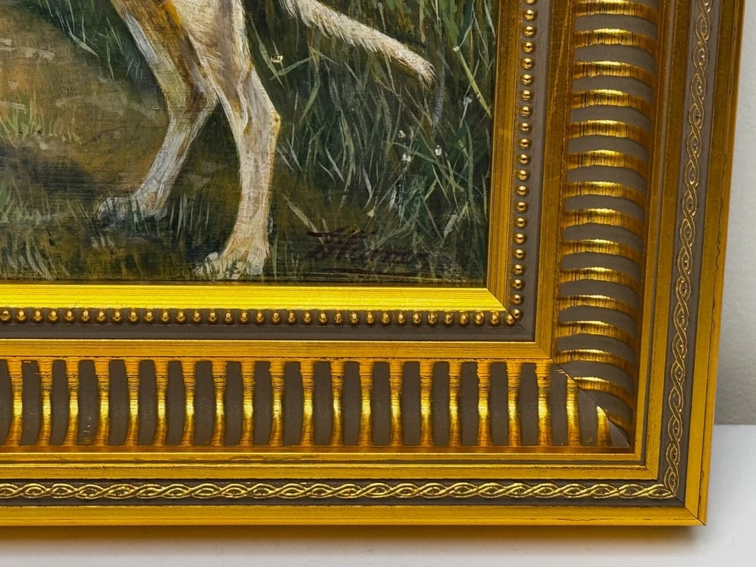 Antique Oil Painting Portrait Prized Lurcher Greyhound After Samuel John Carter - 9