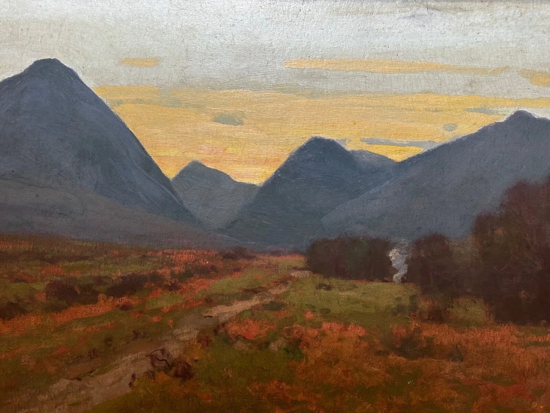 George Houston Signed Oil Painting Evening, Glen Sannox Scottish Highlands - 2