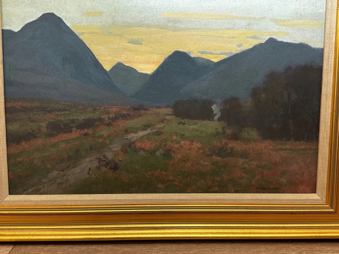 George Houston Signed Oil Painting Evening, Glen Sannox Scottish Highlands - 4