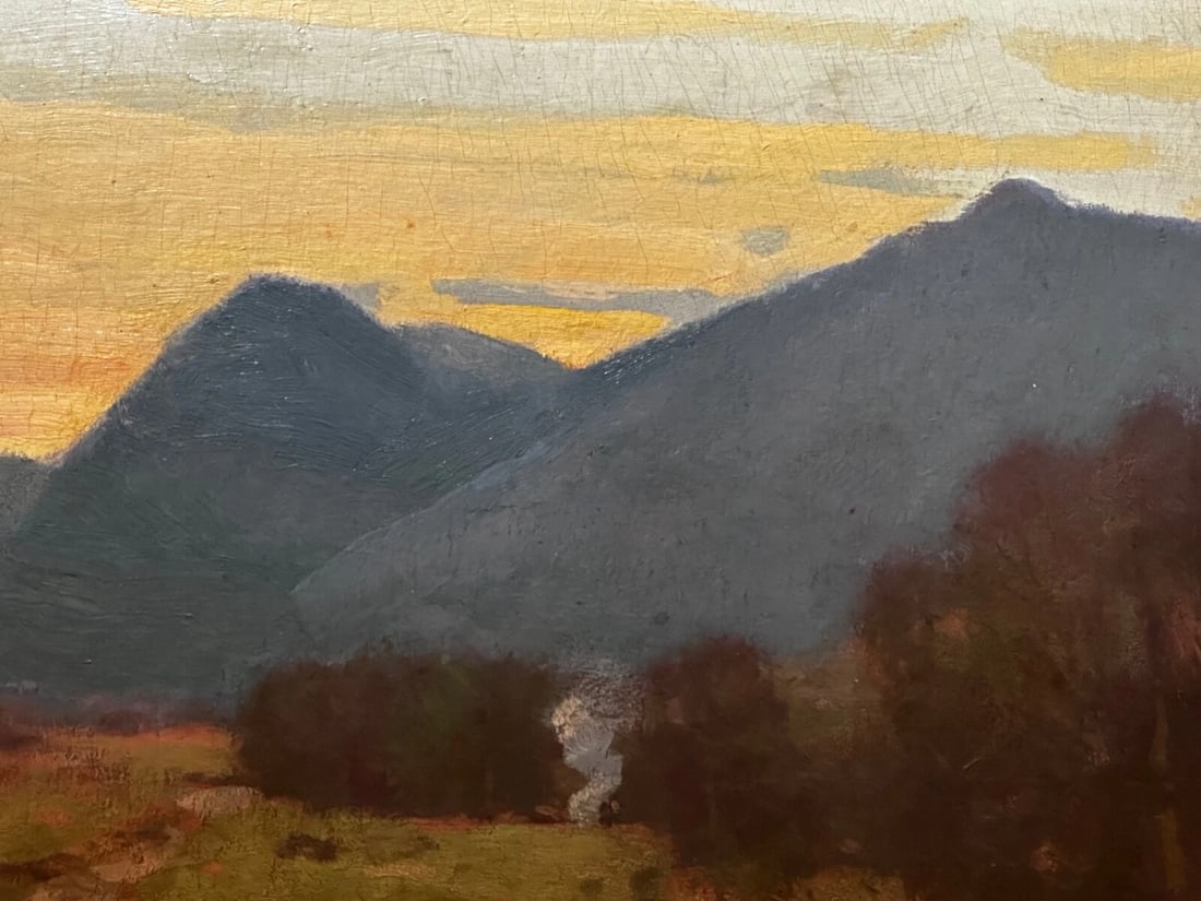 George Houston Signed Oil Painting Evening, Glen Sannox Scottish Highlands - 7