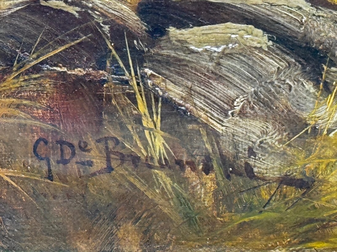 Oil Painting Longhorn Cattle West Scottish Highlands By Gustave De Brianski - 8