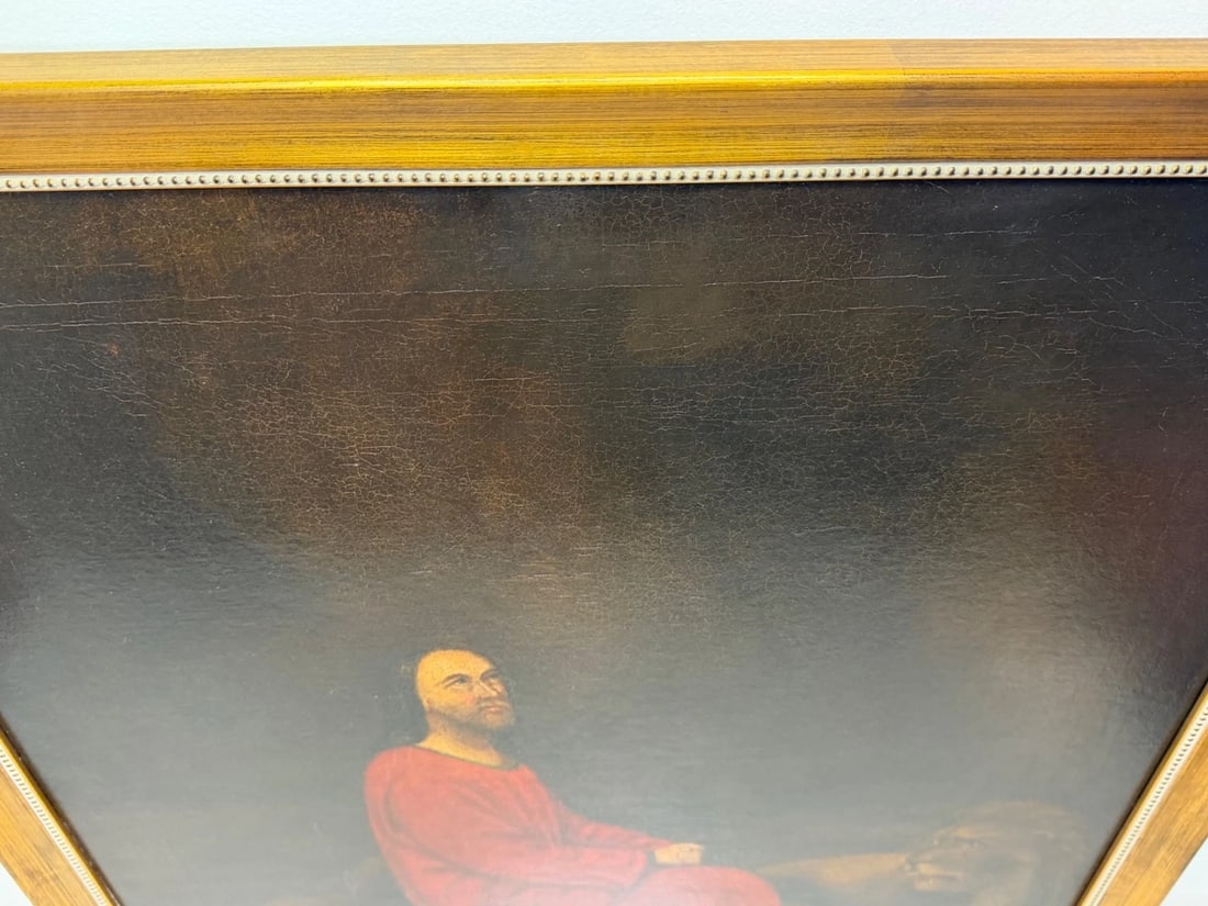 Victorian Biblical Narrative Oil Painting Daniel in the Lions Den c1881 Framed - 3