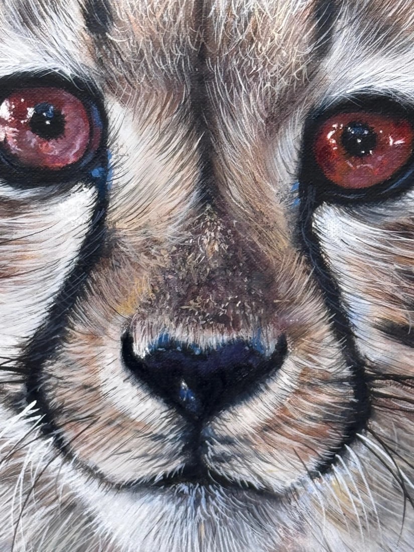 Original Oil Painting Cheetah Cub Innocence of the Wild by Pip McGarry - 17
