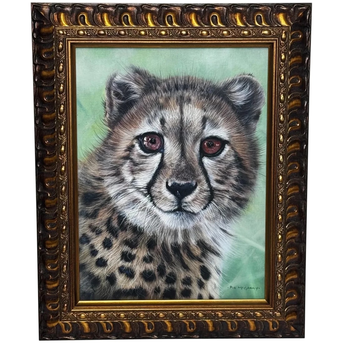Original Oil Painting Cheetah Cub Innocence of the Wild by Pip McGarry