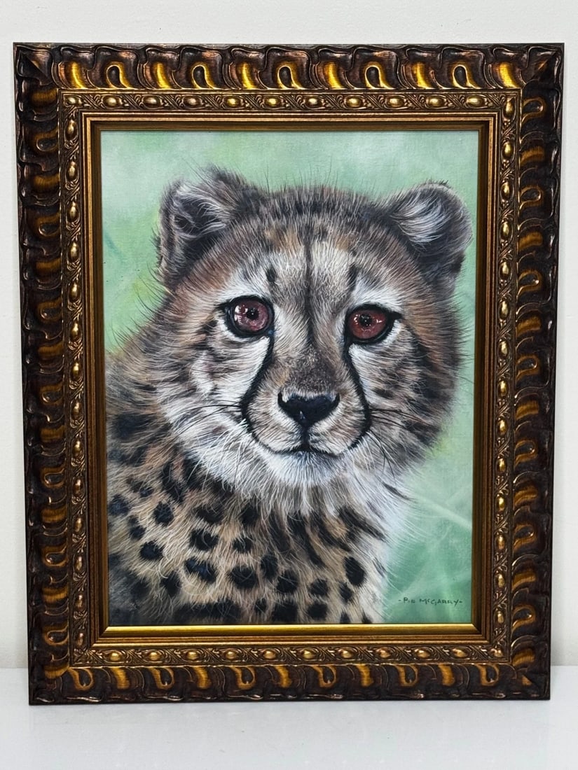 Original Oil Painting Cheetah Cub Innocence of the Wild by Pip McGarry - 2