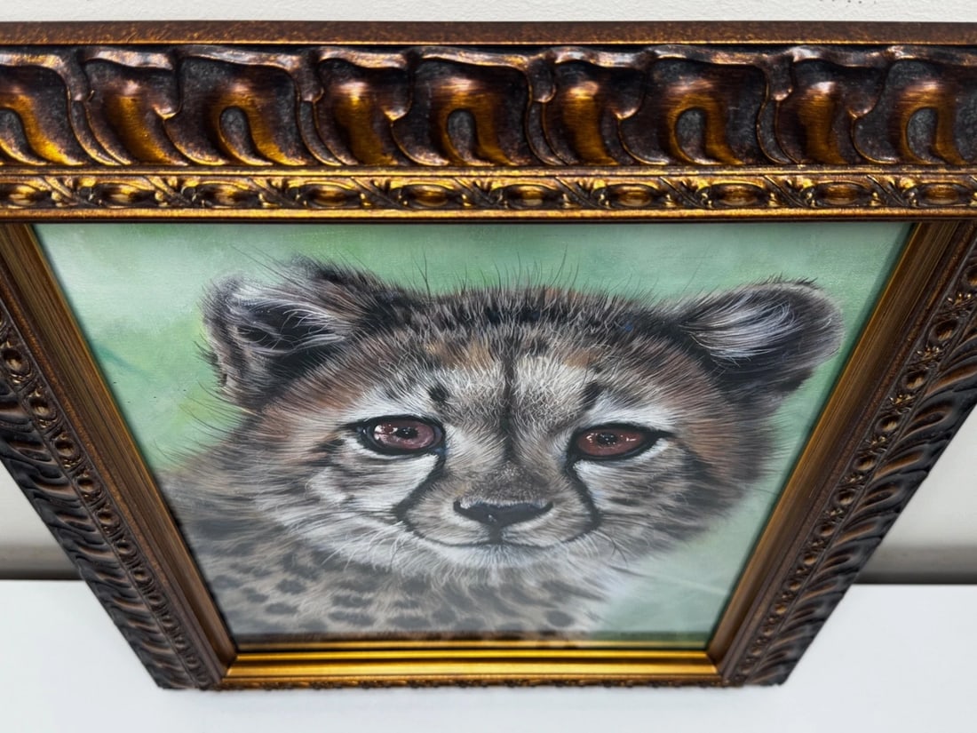 Original Oil Painting Cheetah Cub Innocence of the Wild by Pip McGarry - 5