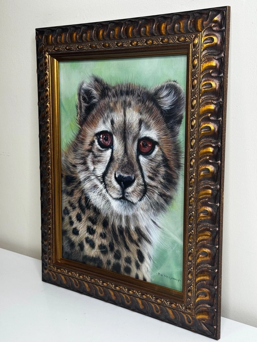 Original Oil Painting Cheetah Cub Innocence of the Wild by Pip McGarry - 7