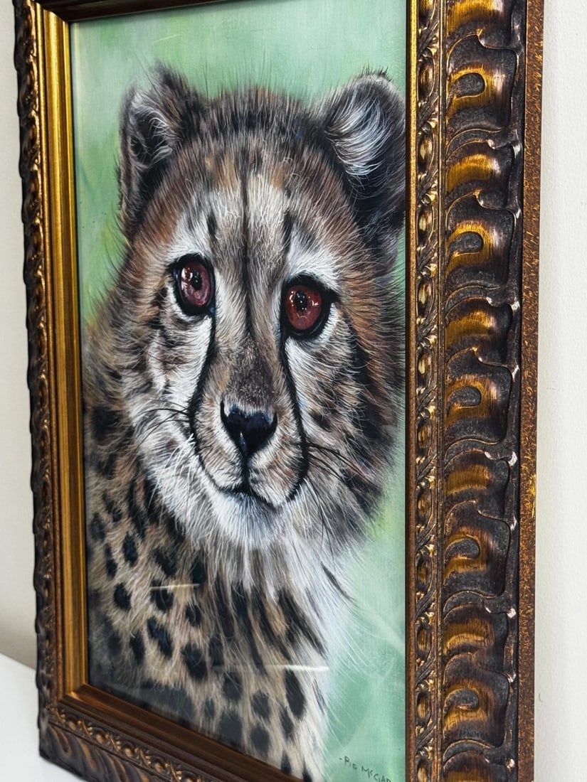 Original Oil Painting Cheetah Cub Innocence of the Wild by Pip McGarry - 8