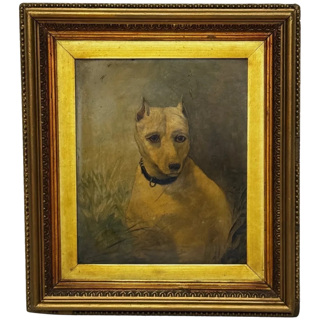 Rare Victorian Oil Painting Extinct White English Terrier Follow Of John Emms (1 of 20)