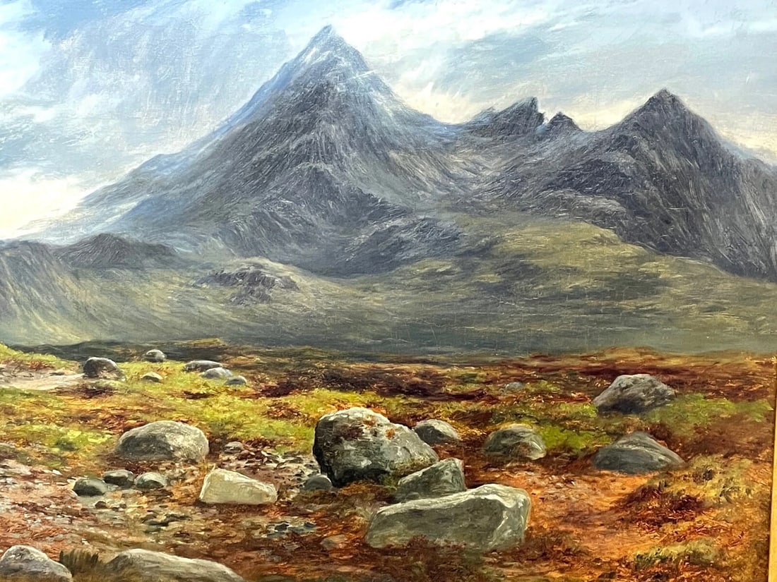 Mystic Highlands Victorian Scottish Oil Painting Sgùrr nan Gillean Isle Skye - 20