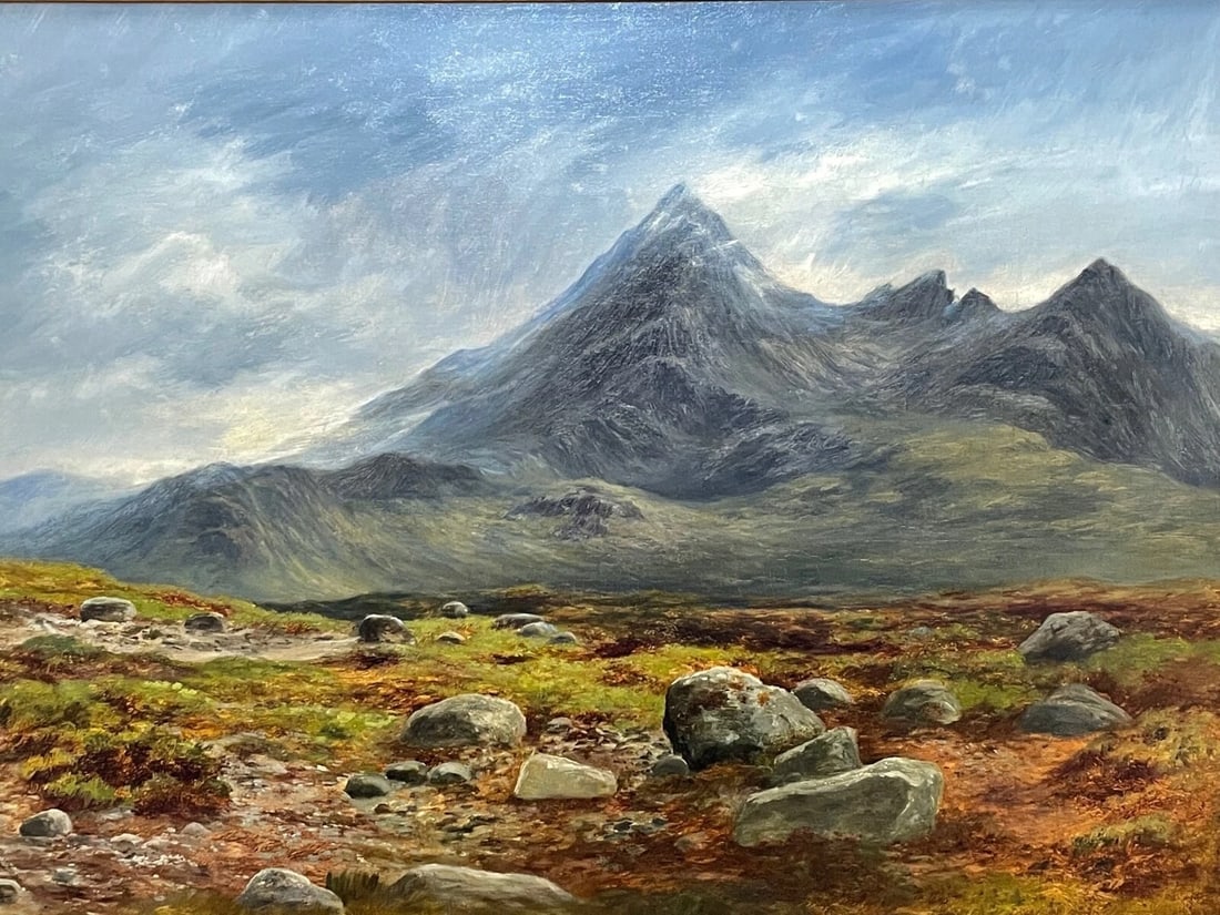 Mystic Highlands Victorian Scottish Oil Painting Sgùrr nan Gillean Isle Skye - 2